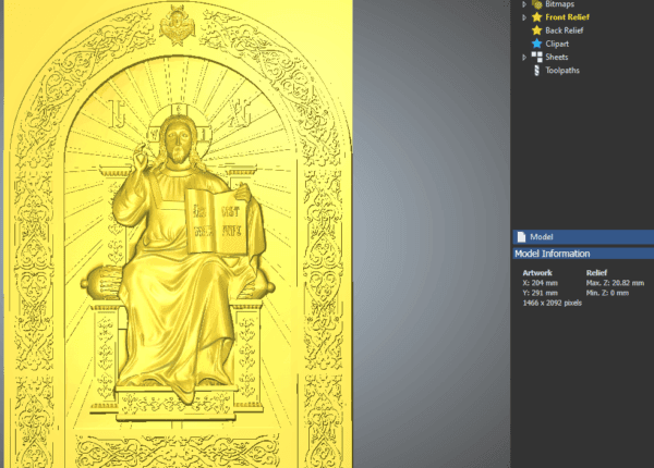 Jesus Christ on the Throne 3D Icon v2