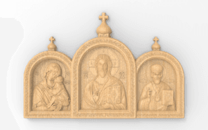 Holy Family Triptych 3D Icon