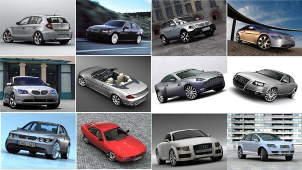 39 cars 3D models